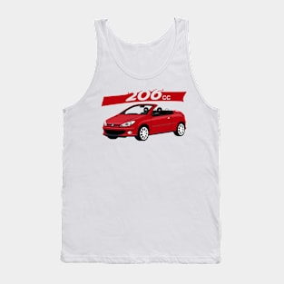 City car 206 cc Coupe Cabriolet france red Tank Top